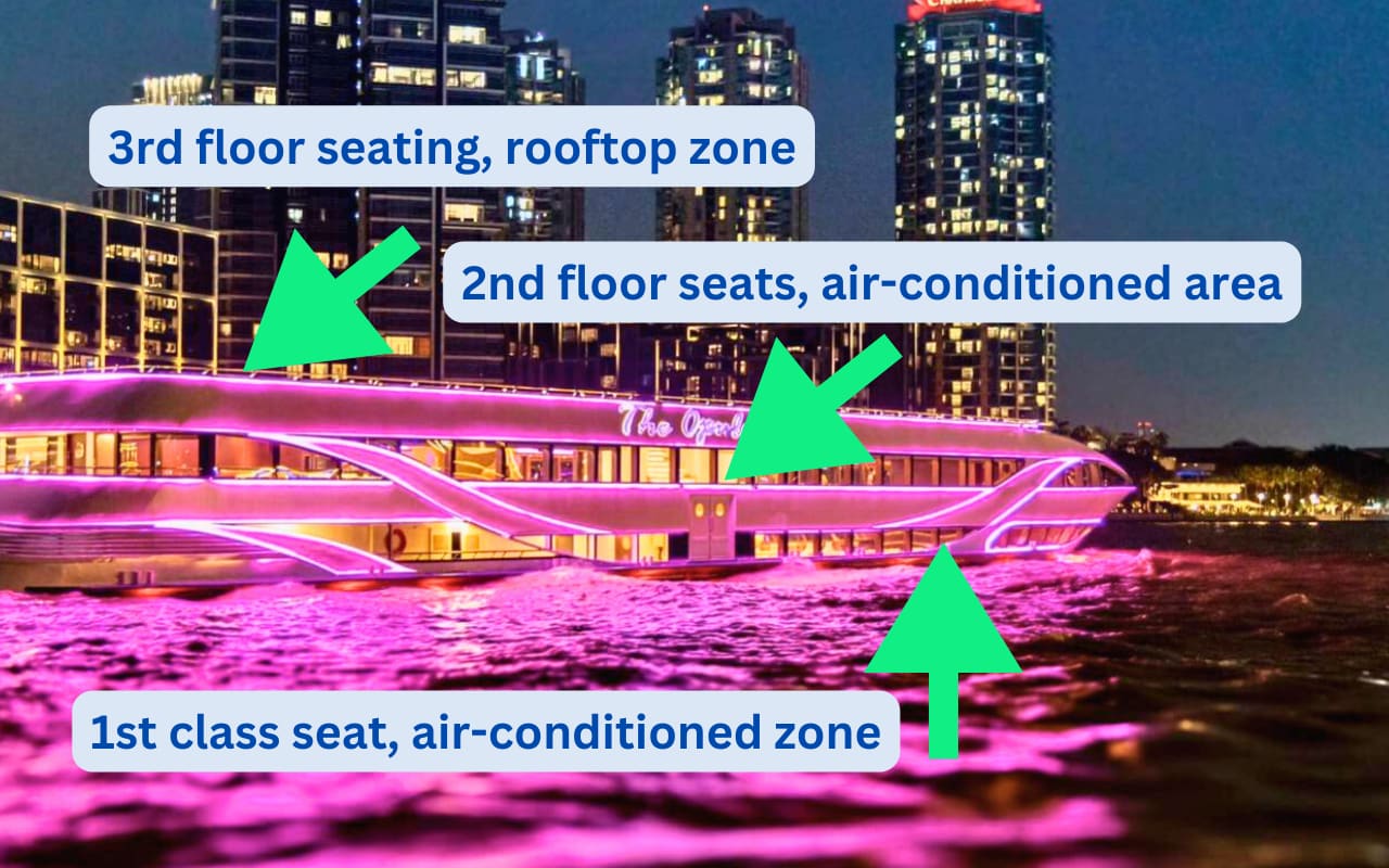 The seating layout of The Opulence Cruise